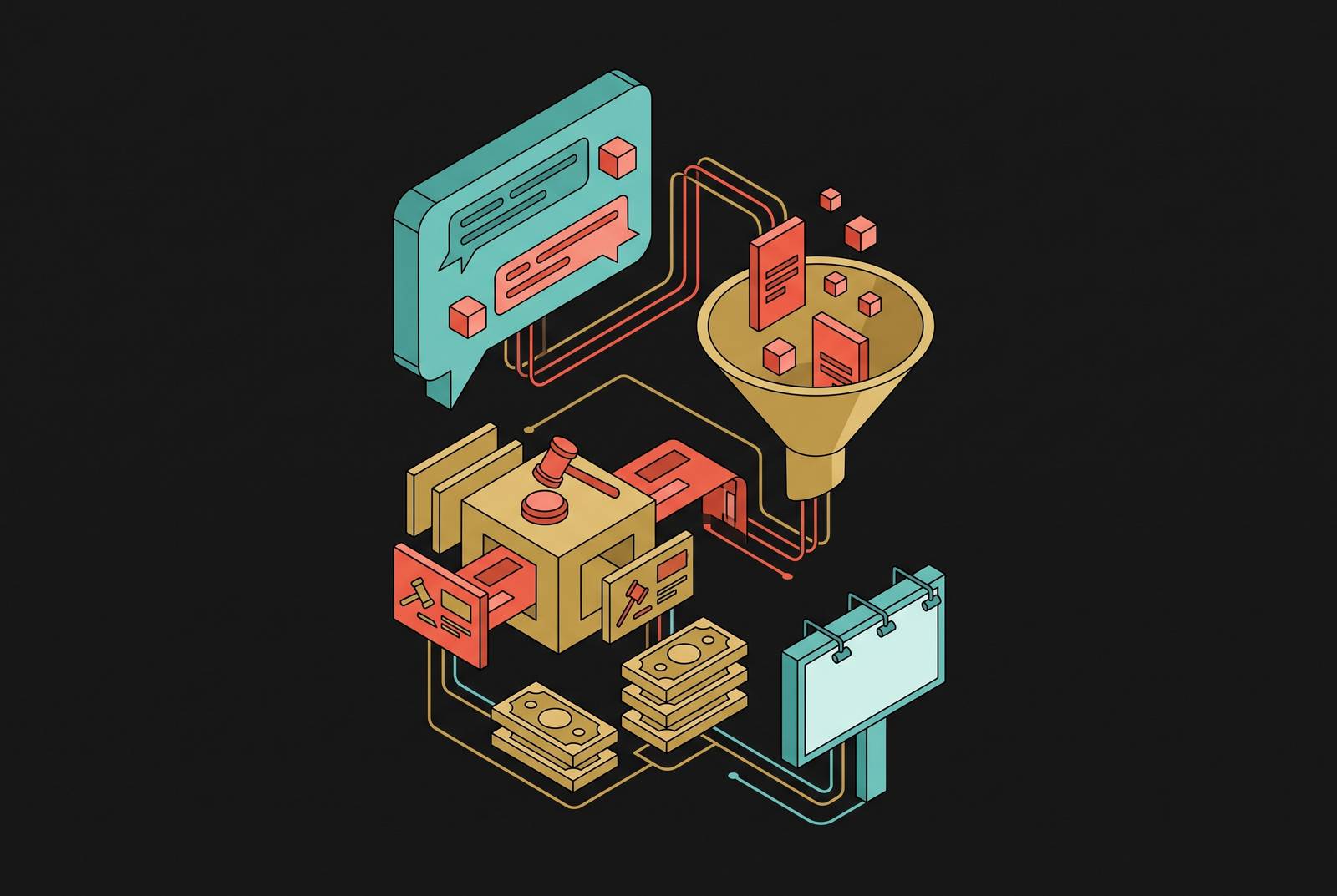 Cover illustration for “Advertising Business Models That Depend on AI Conversation Data”