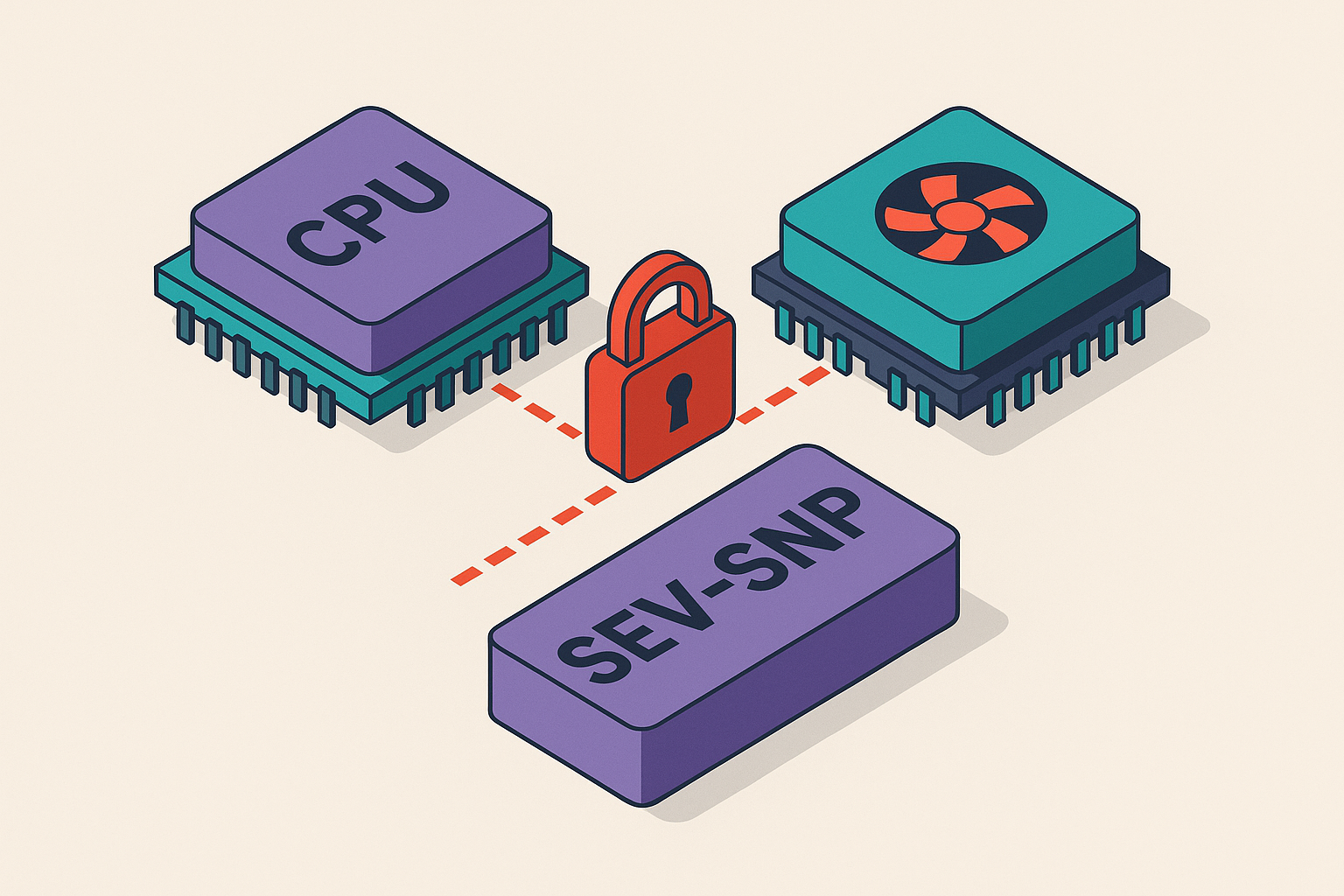 Cover illustration for “CPU-GPU Confidential Channel Establishment with AMD SEV-SNP”