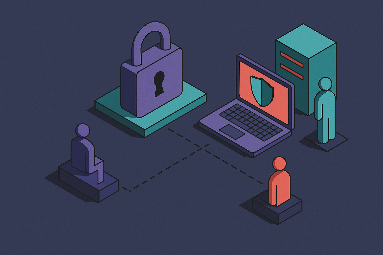 Cover illustration for “Secure Multi-Party Computation Protocols for Private ML Inference”