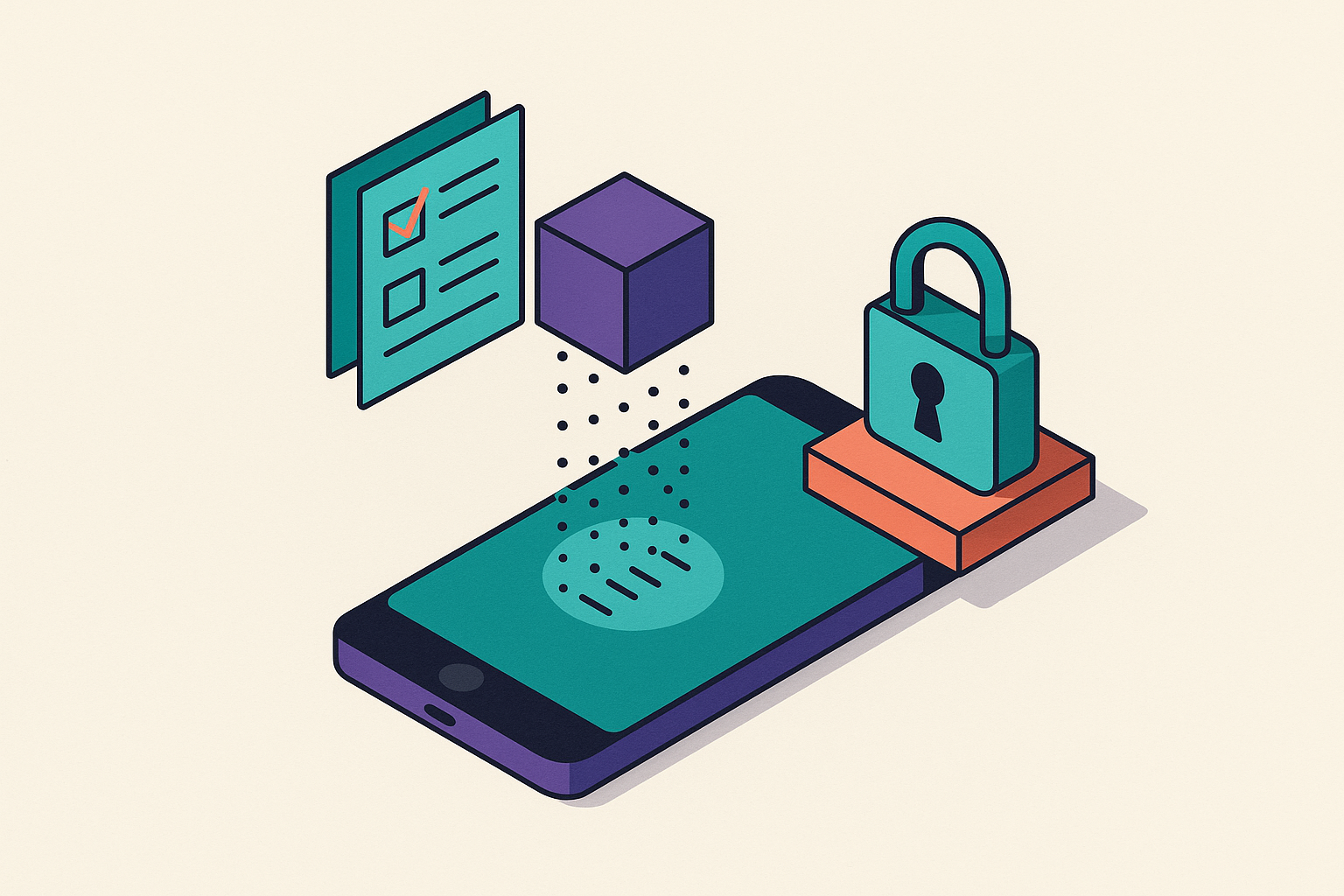 Cover illustration for “Randomized Response and Local Differential Privacy in On-Device AI”