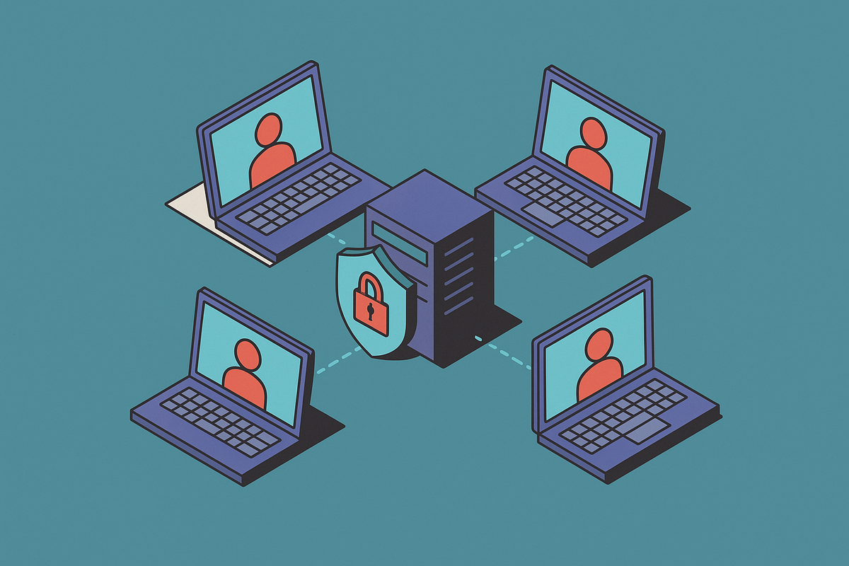 Cover illustration for “Multi-Party Inference with Confidential Computing”