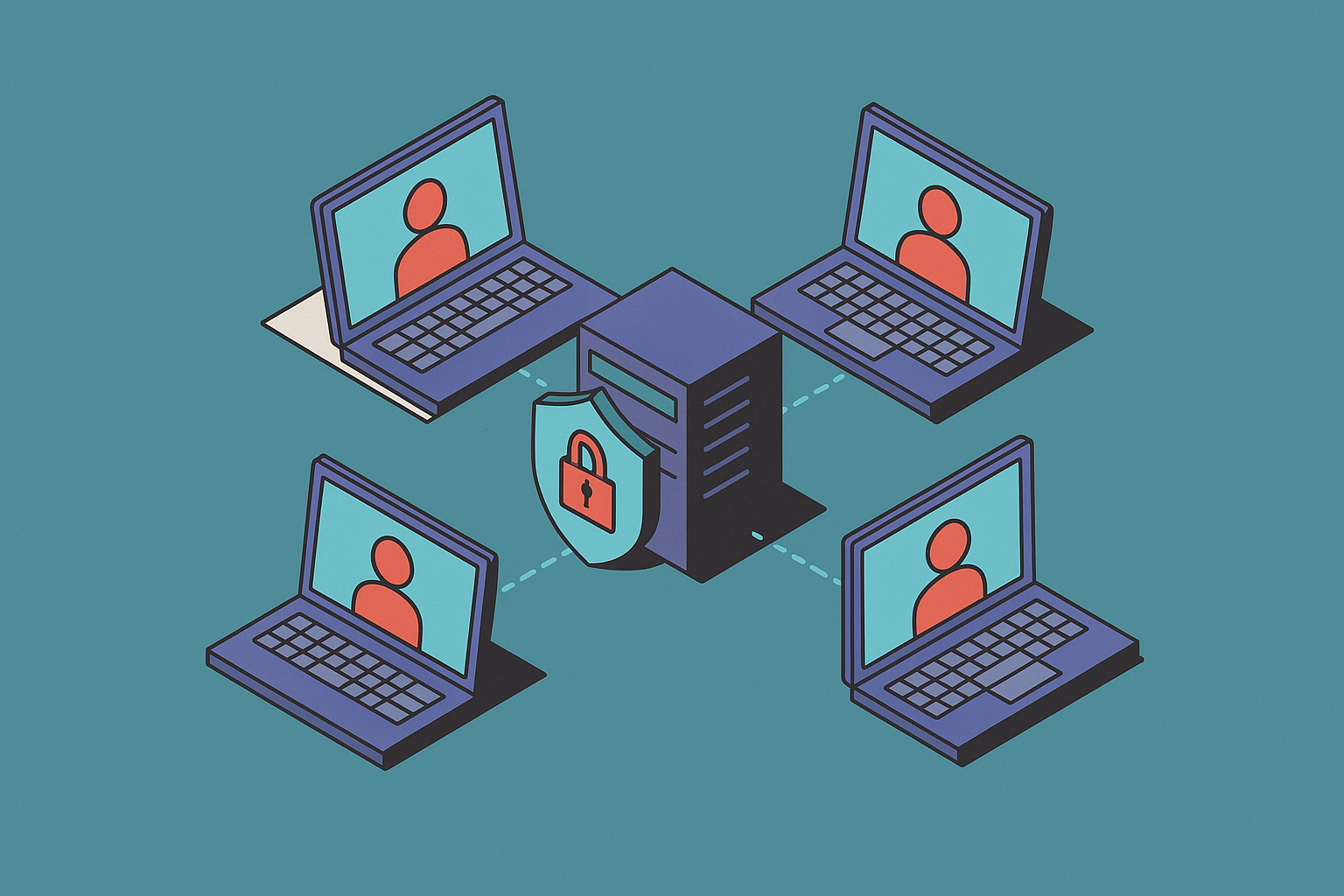 Cover illustration for “Multi-Party Inference with Confidential Computing”