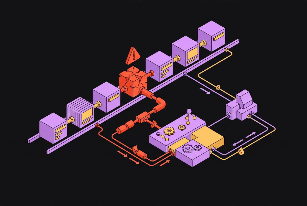 Cover illustration for “CI Failure Triage Inside a Merge Queue”