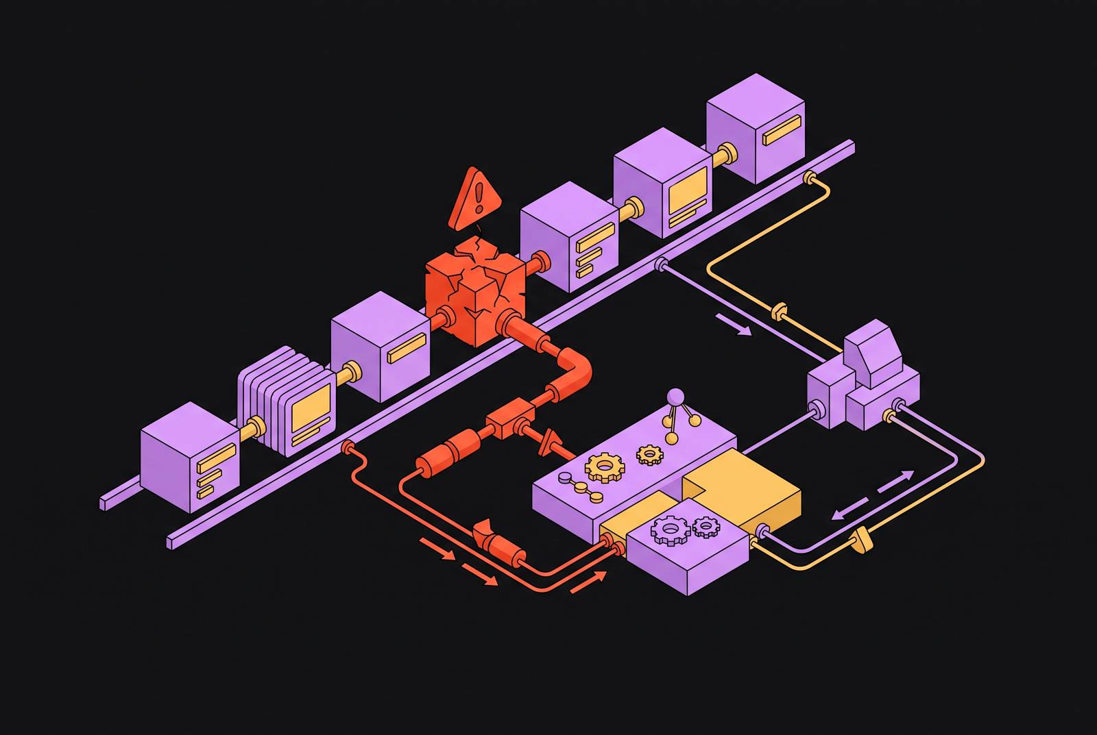 Cover illustration for “CI Failure Triage Inside a Merge Queue”