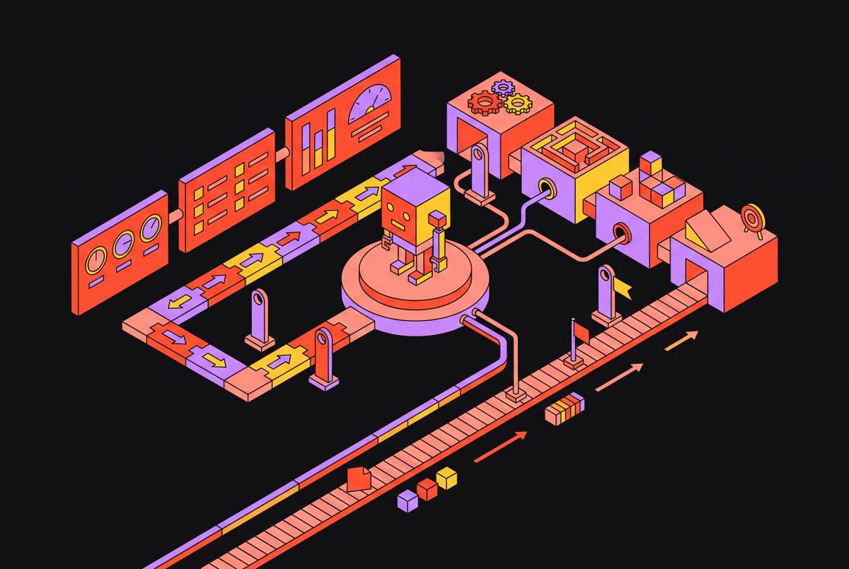 Cover illustration for “Agent Evaluation Benchmark Design for Software Factory Teams”