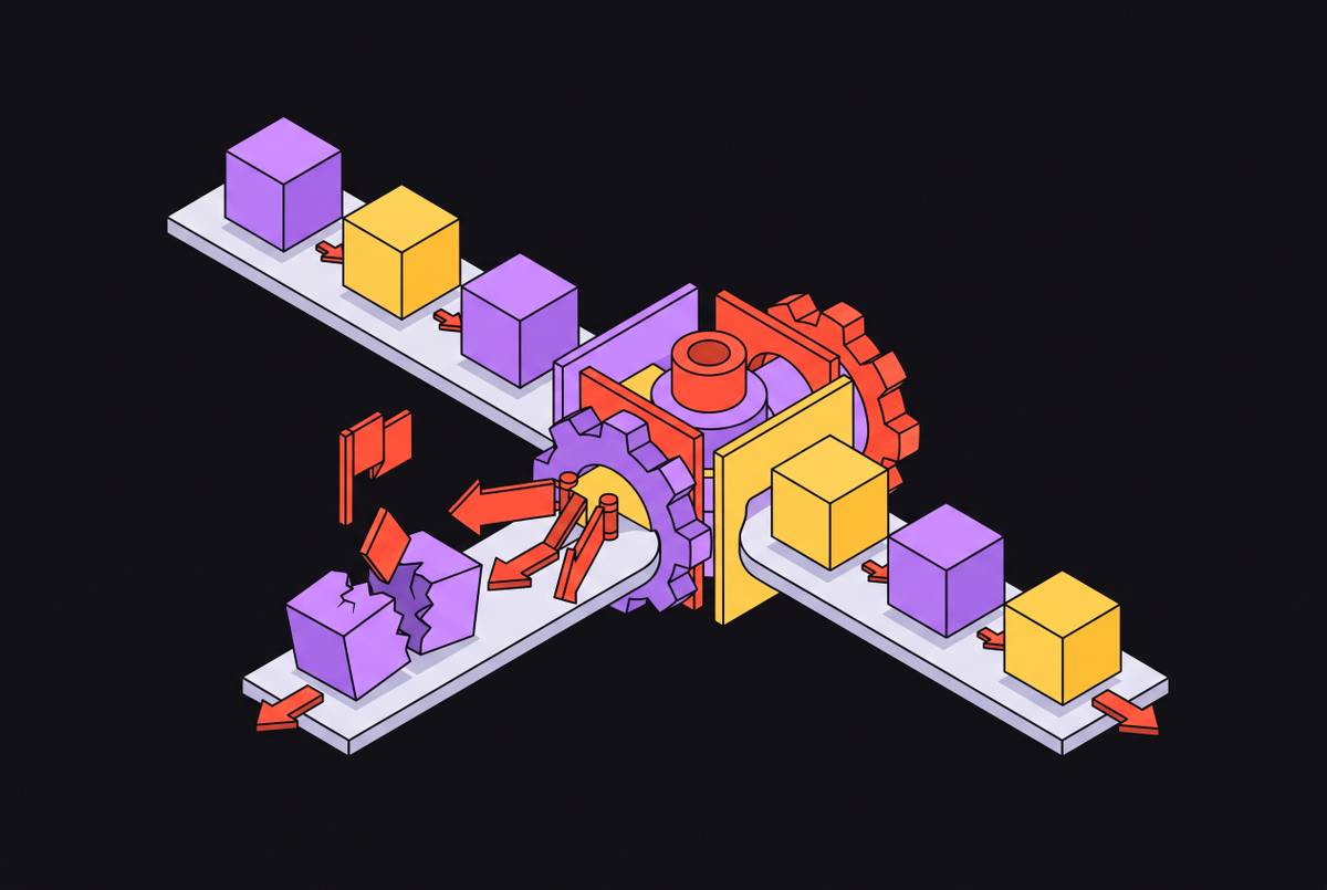 Cover illustration for “CI Failure Triage Inside a Merge Queue”