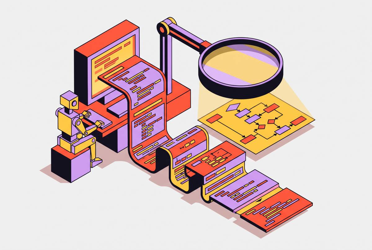 Cover illustration for “What Agent Transcripts Reveal About Coding Agent Behavior”