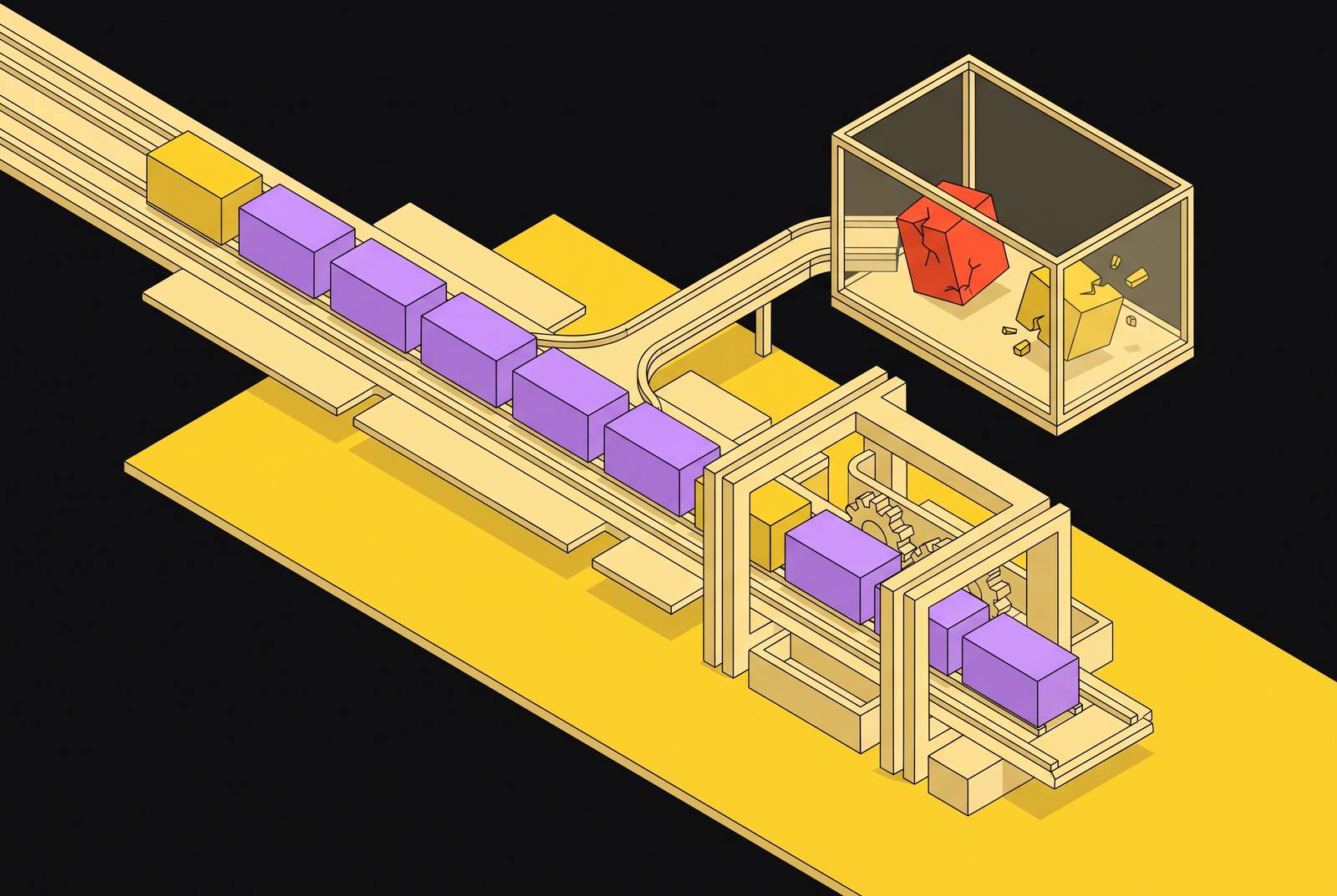 Cover illustration for “Flaky Test Quarantine in High-Throughput Merge Queues”