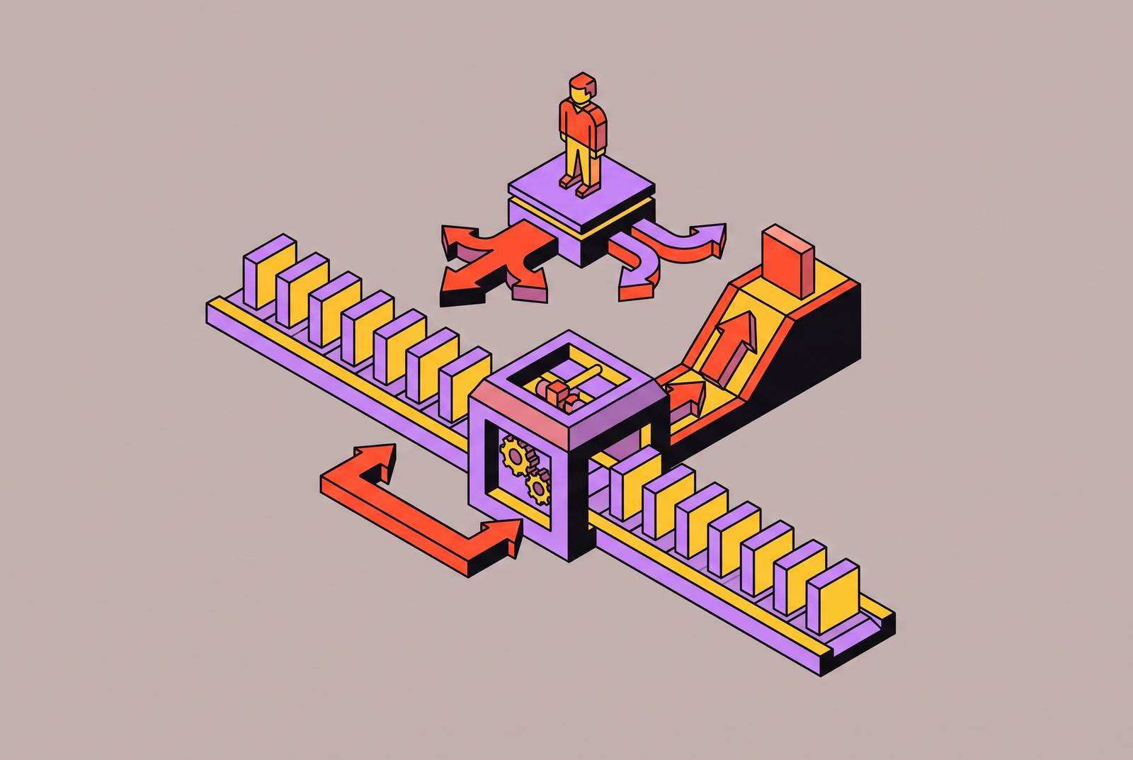 Cover illustration for “Human Escalation Policies in Agent-Managed Merge Queues”