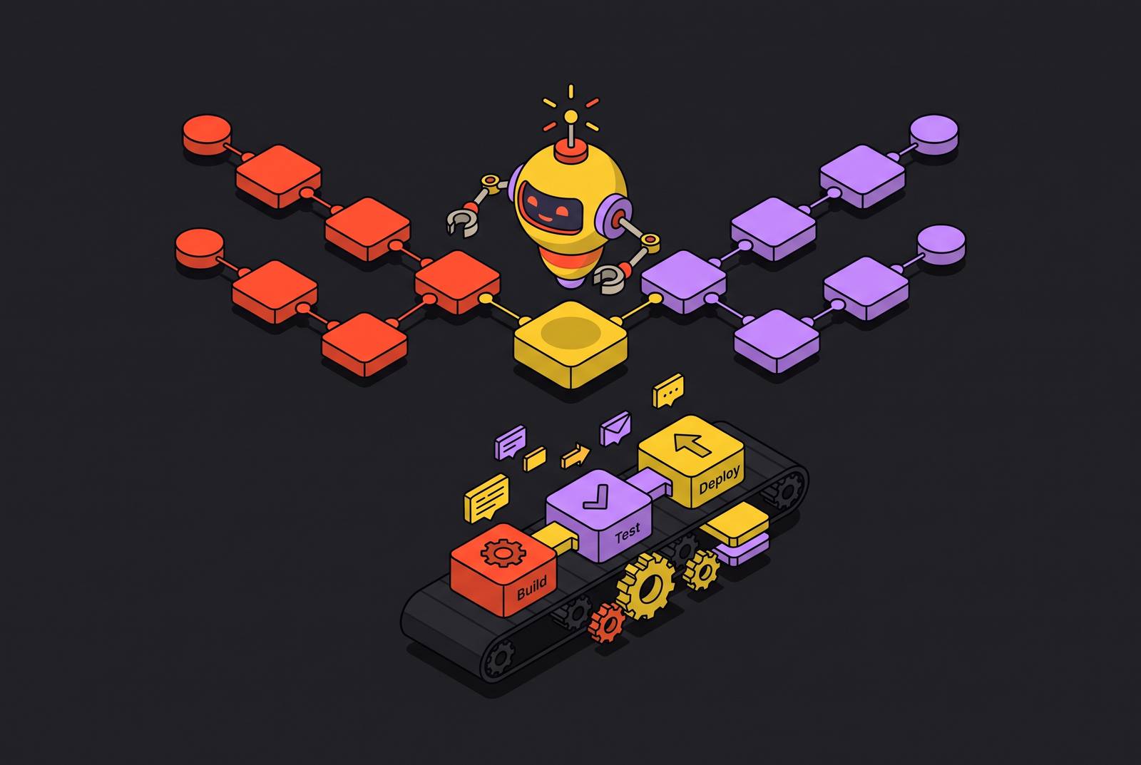 Cover illustration for “Merge Conflict Resolution Strategies in Agentic CI Pipelines”