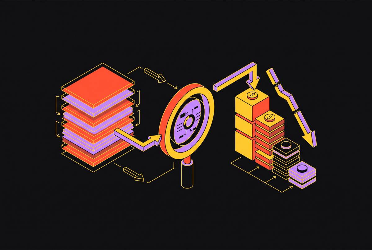 Cover illustration for “Using Transcript Analysis to Reduce AI Agent Token Costs”