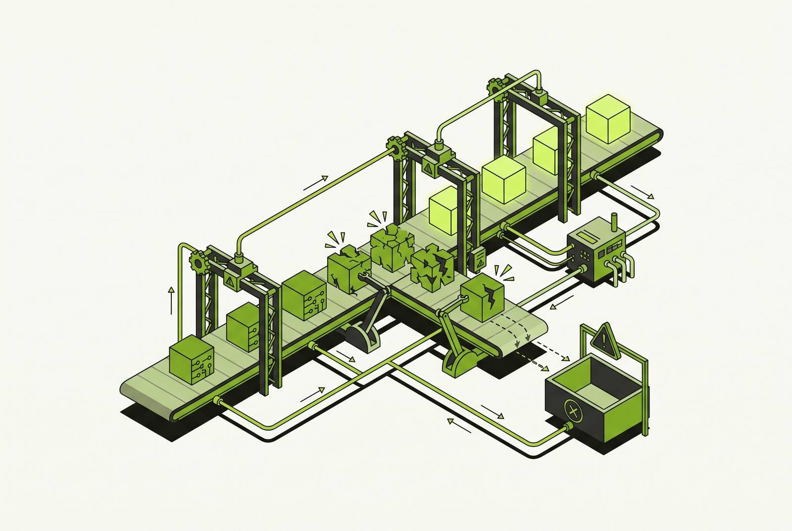 Cover illustration for “Flaky Test Management in Automated Software Factories”