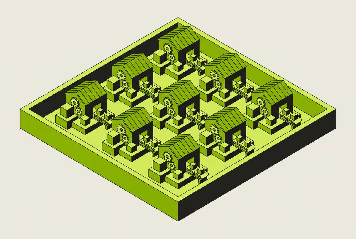 Cover illustration for “How Many Software Factories Are Running Inside a Single Engineering Org”