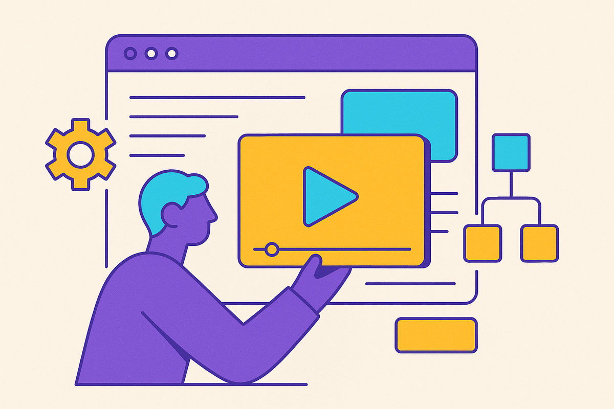 Cover illustration for “Self-Serve Onboarding Video Architecture for Complex SaaS Products”