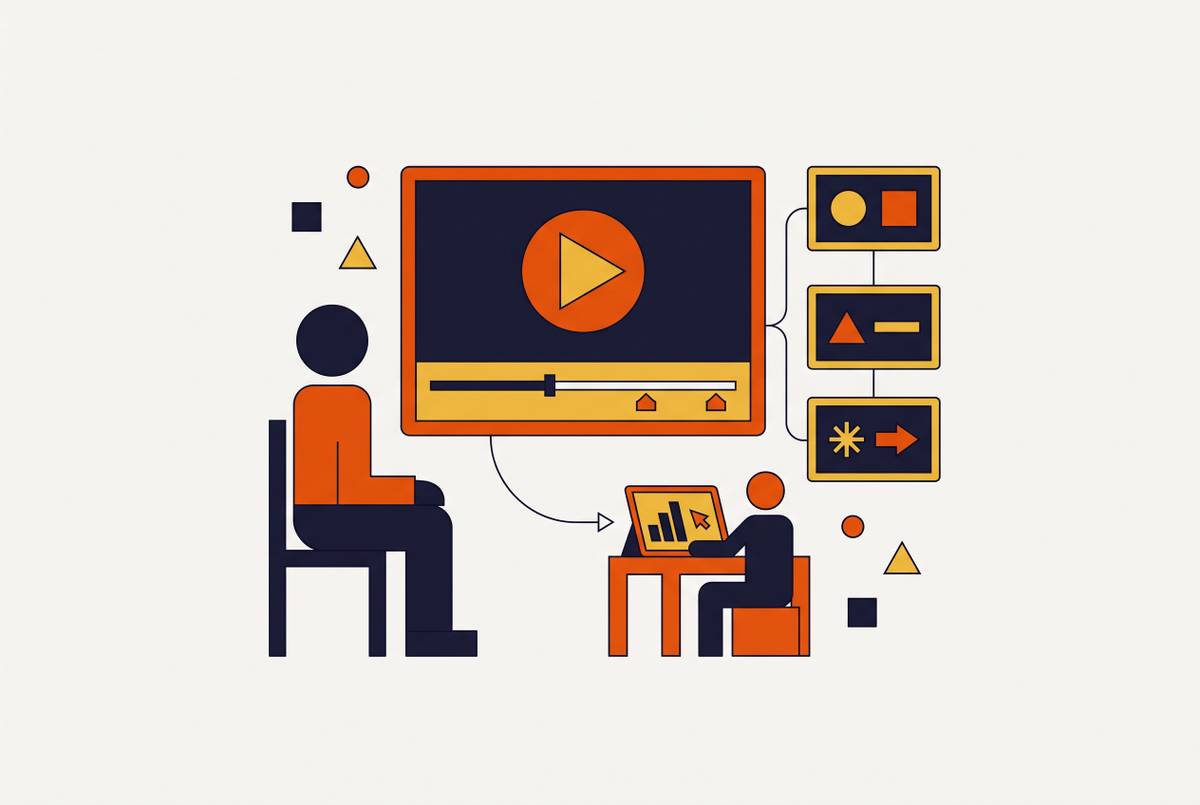 Cover illustration for “Software Training Video Design for Adult Learners”