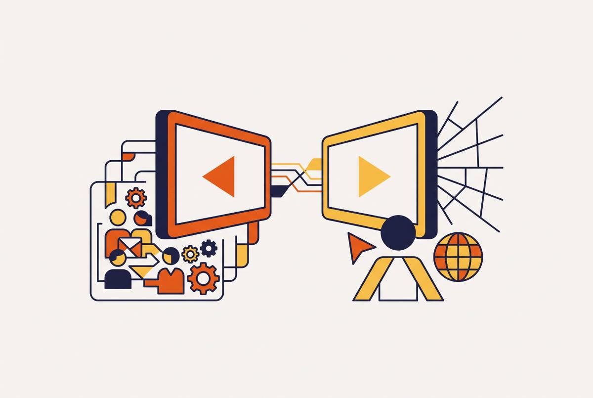 Cover illustration for “Internal Software Training Videos vs External Customer Education”