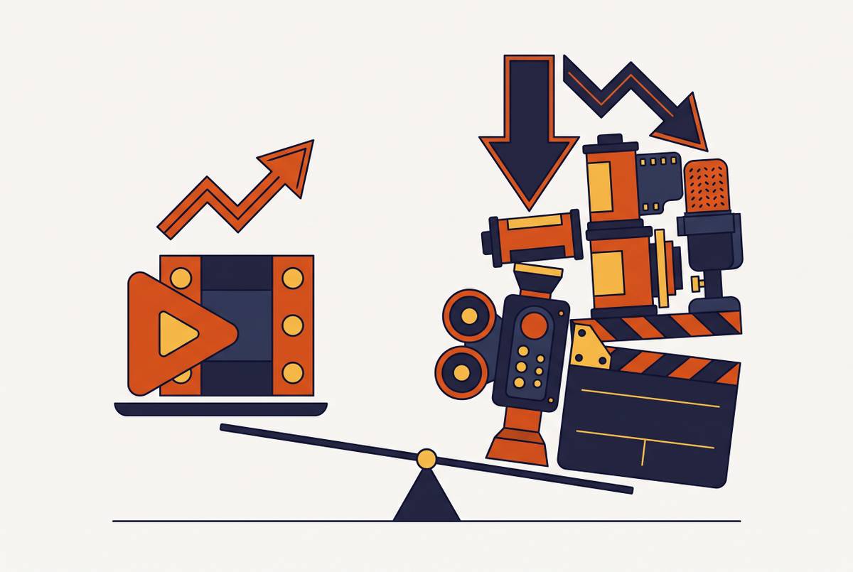 Cover illustration for “ROI of AI Video Production vs Traditional Video Agency Costs”