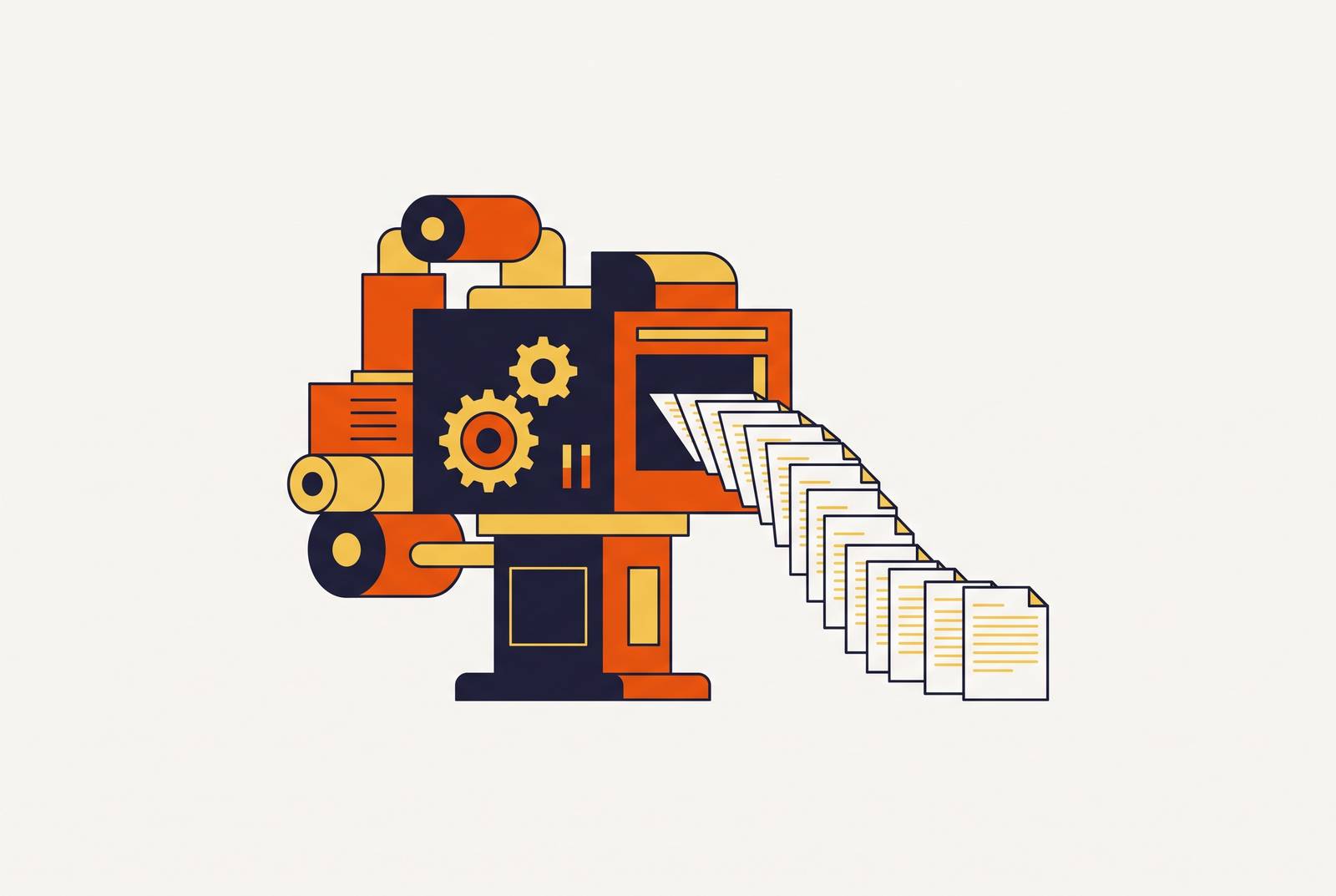 Cover illustration for “Help Center Article Production at Scale Without Technical Writers”