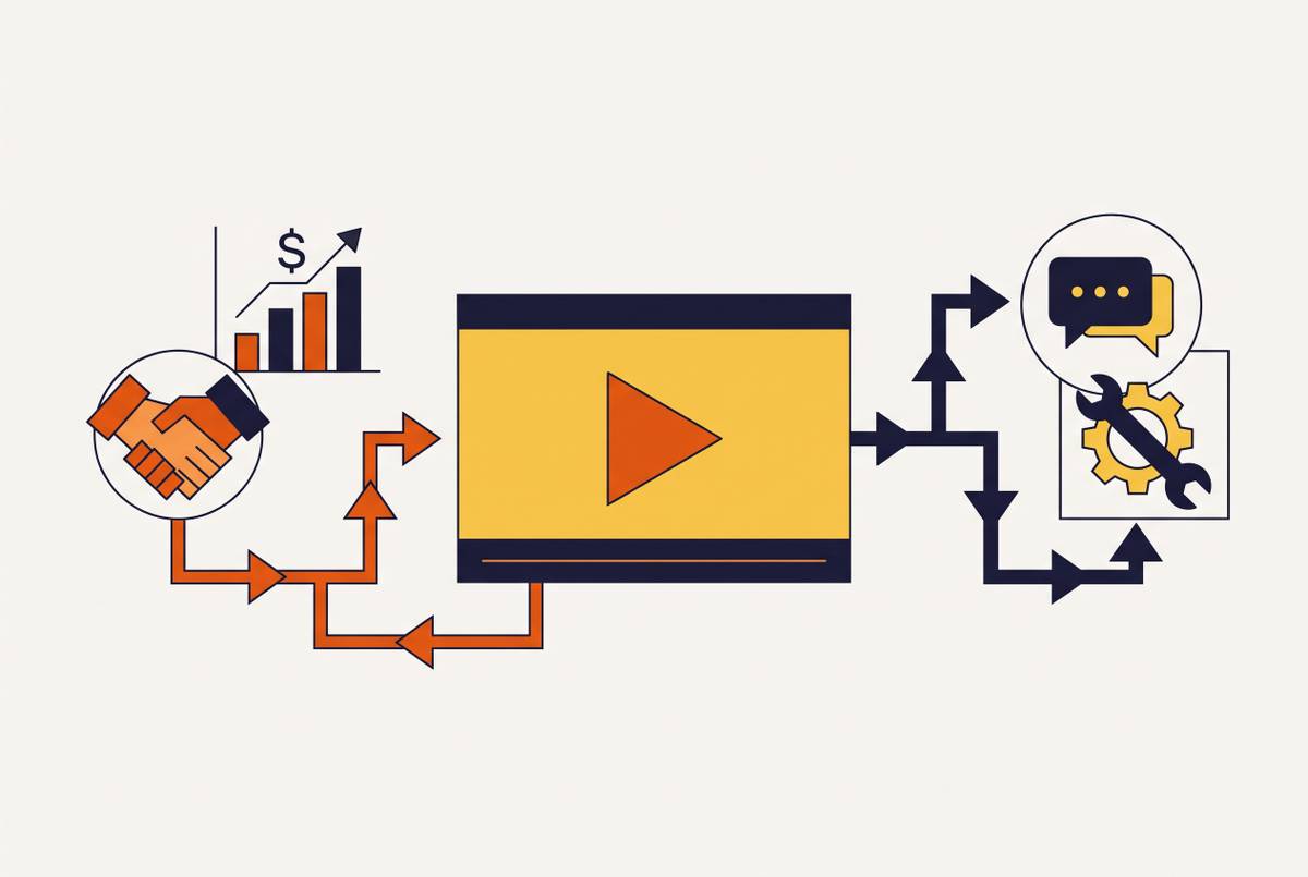 Cover illustration for “Reusing Walkthrough Videos Across Sales and Support Contexts”