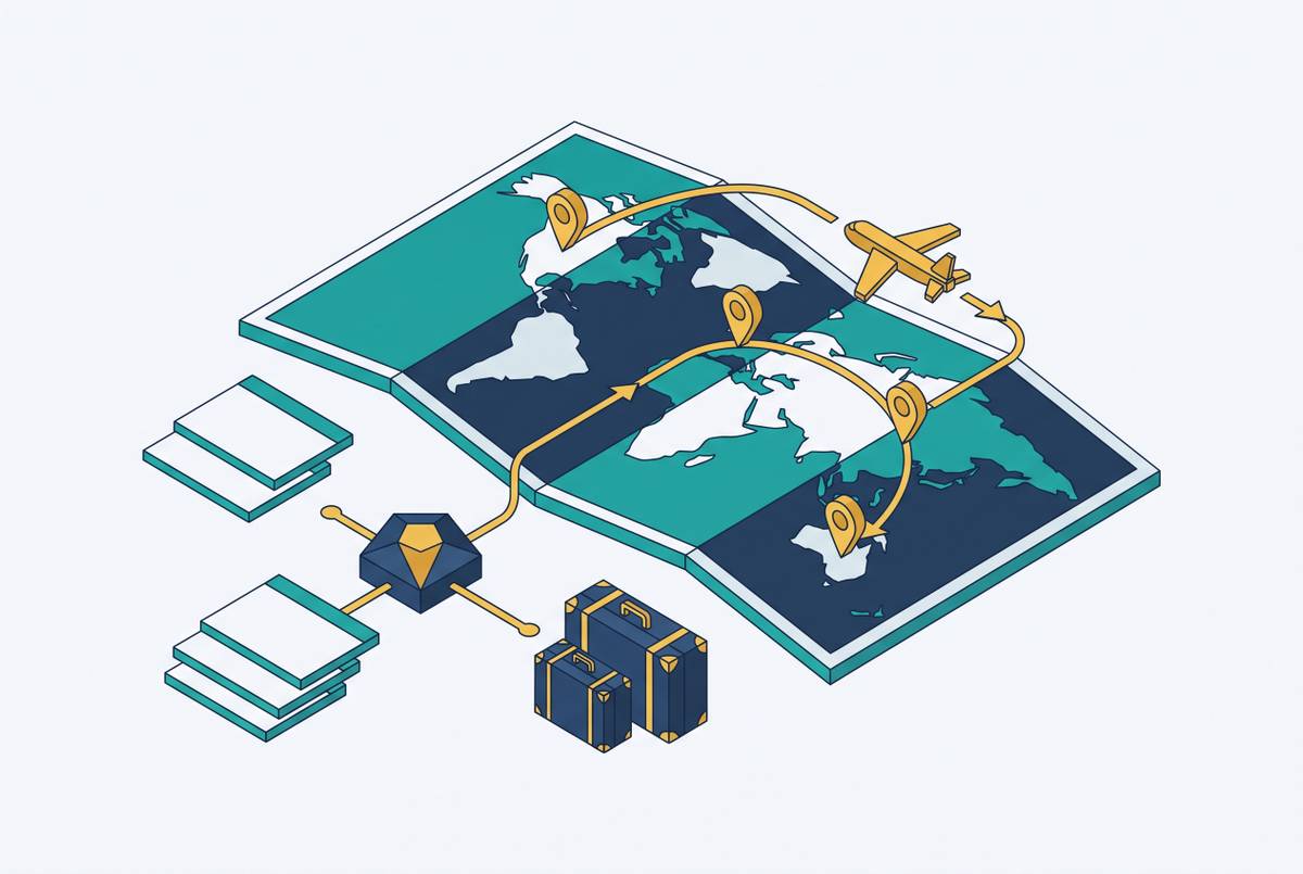 Cover illustration for “AI Itinerary Builders for Multi-Stop International Trips”