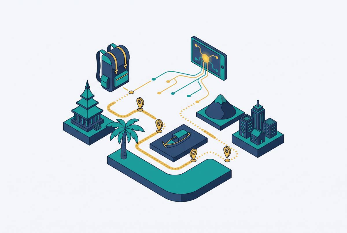 Cover illustration for “Southeast Asia Backpacking Itineraries Built by AI Trip Planners”
