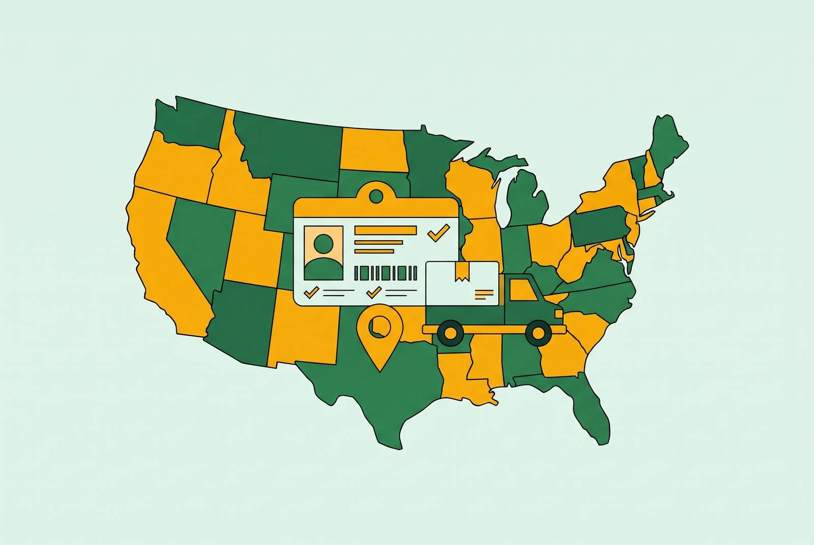 Cover illustration for “State-by-State Business License Requirements for IC Delivery Drivers”