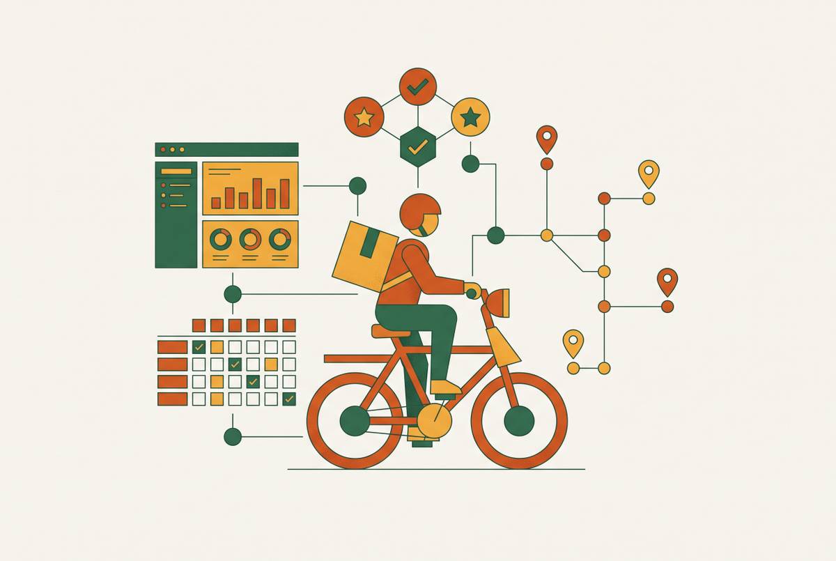 Cover illustration for “comprehensive workforce management solutions for gig delivery companies”