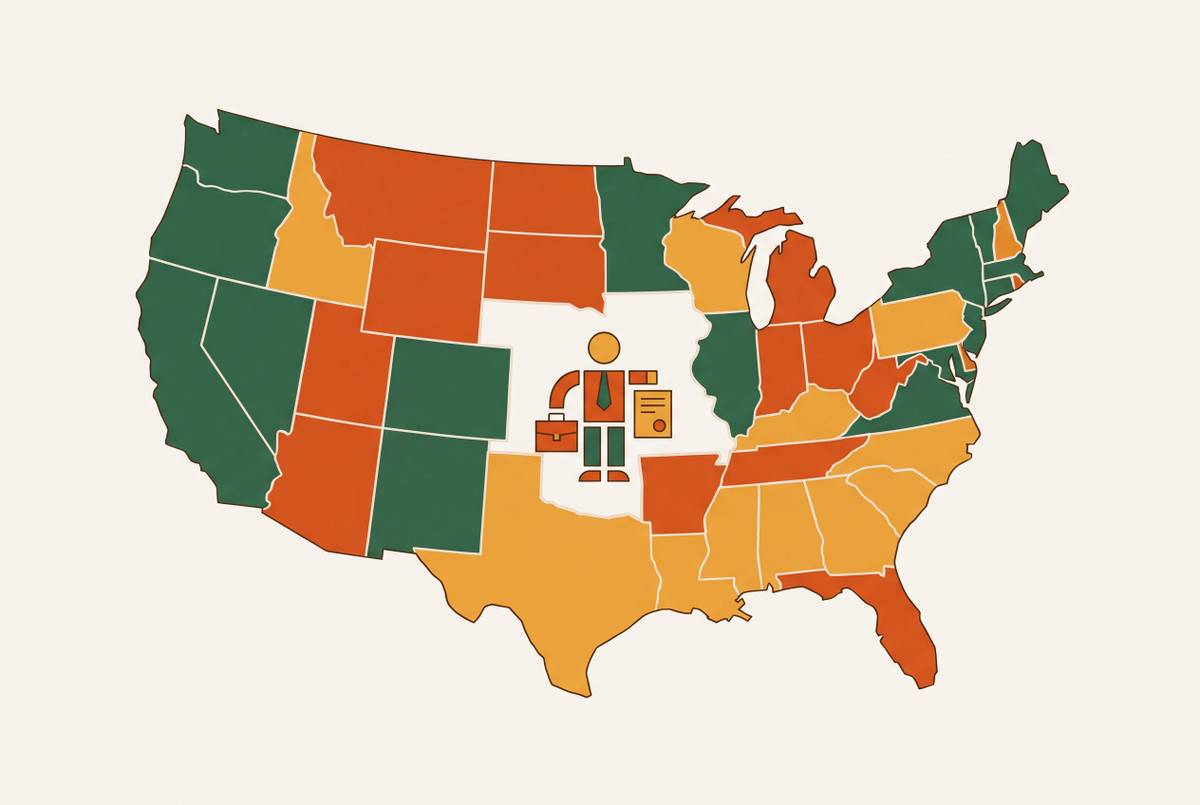 Cover illustration for “State-by-State Gig Worker Classification Laws”