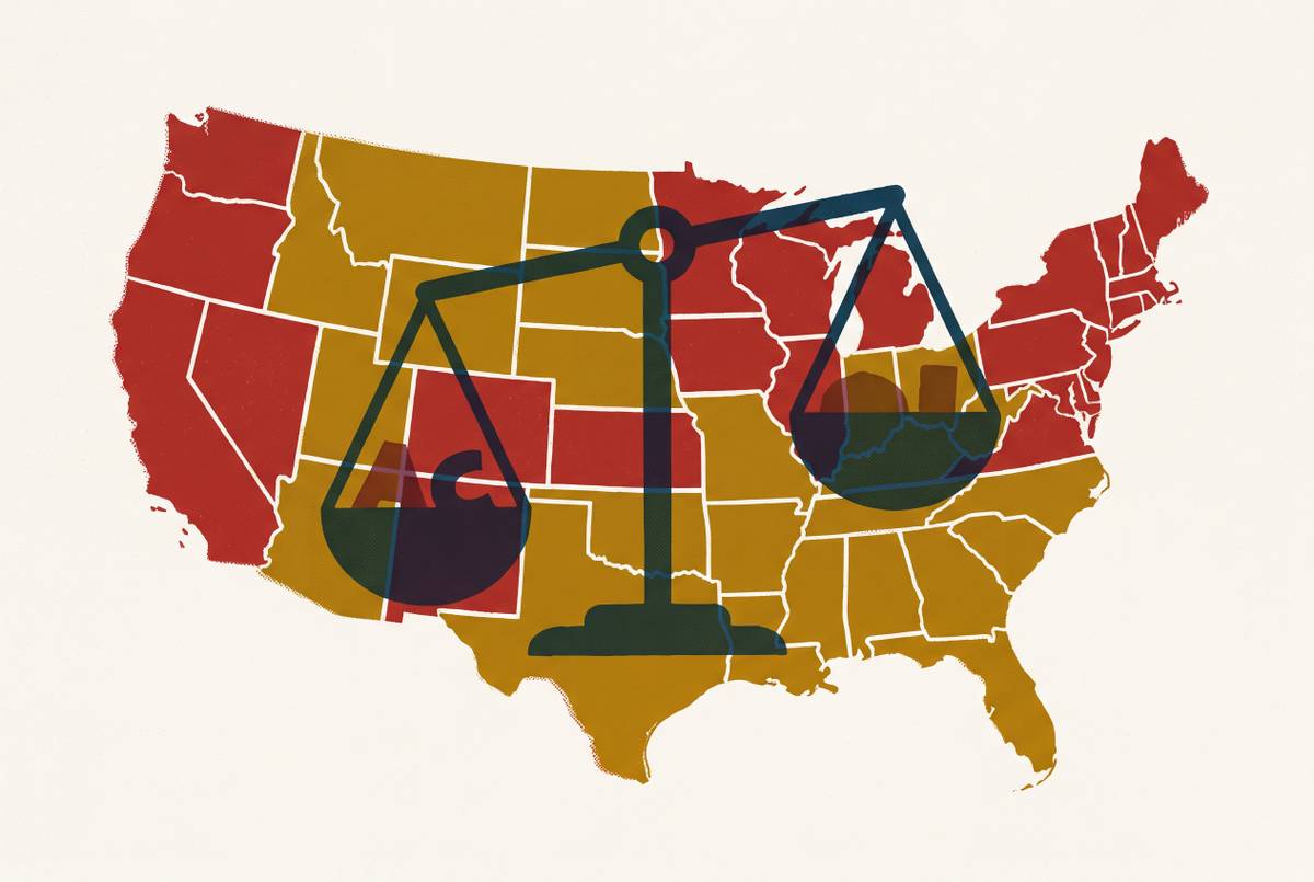 Cover illustration for “ABC Test vs. Economic Reality Test by State”