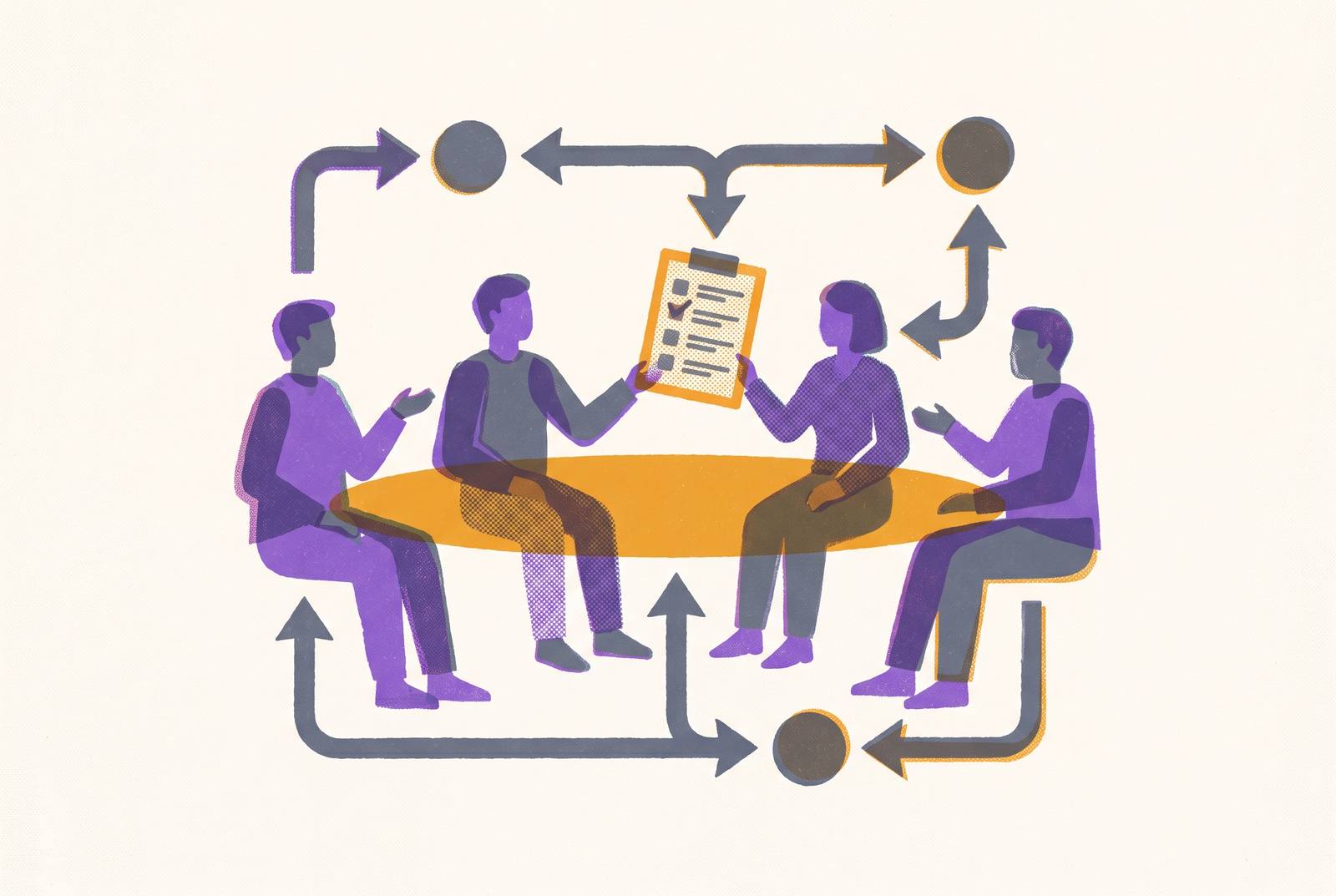 Cover illustration for “Structured Debrief Protocols for Engineering Interview Panels”