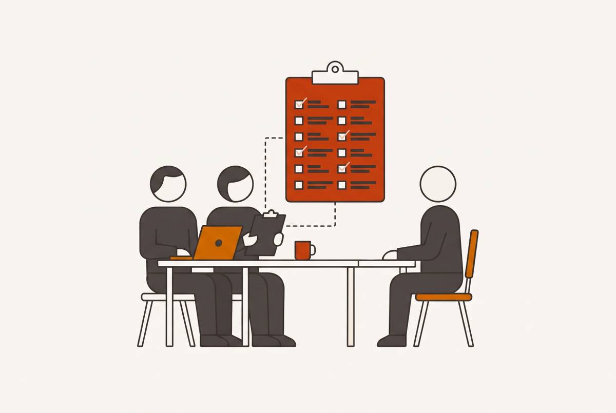 Cover illustration for “How Startups Run Structured Interviews Without a Recruiting Team”