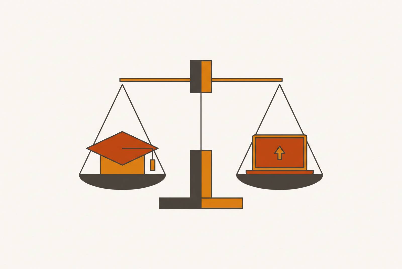Cover illustration for “Bootcamp-Trained Designers vs Degree Holders in Hiring Decisions”