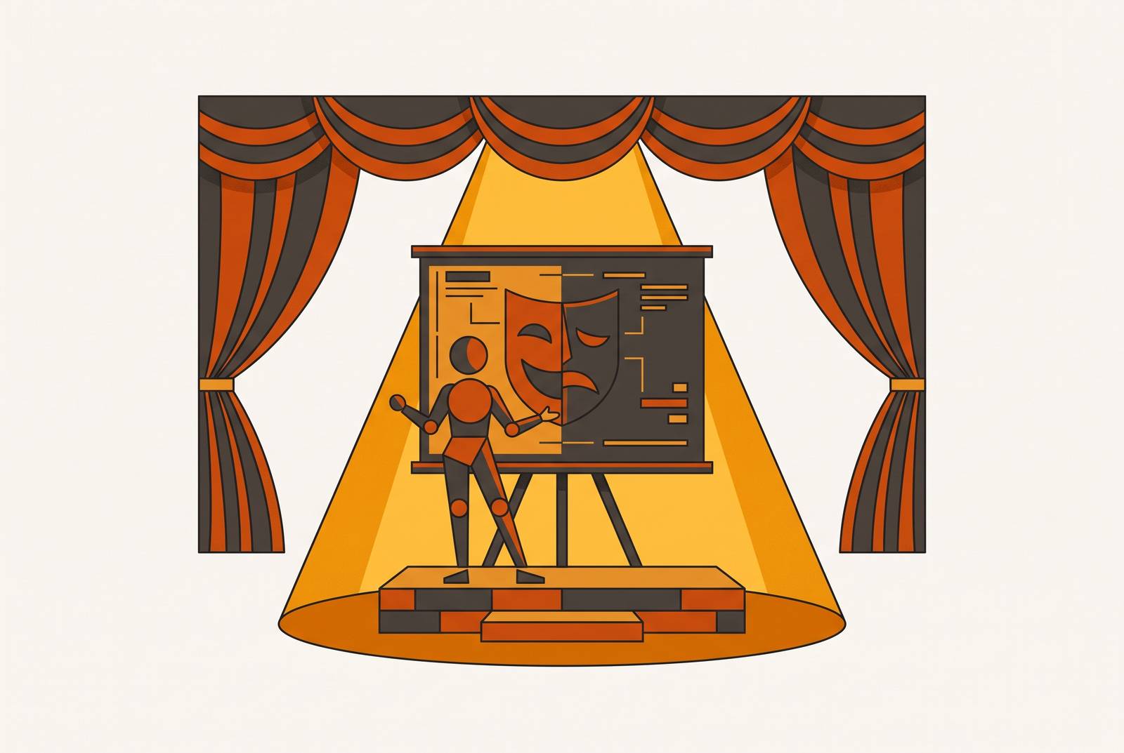 Cover illustration for “Interview Performance Theater in Technical Hiring”