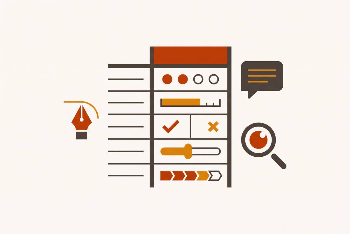 Cover illustration for “Structured Scorecard for Evaluating UX Writing and Content Design Candidates”