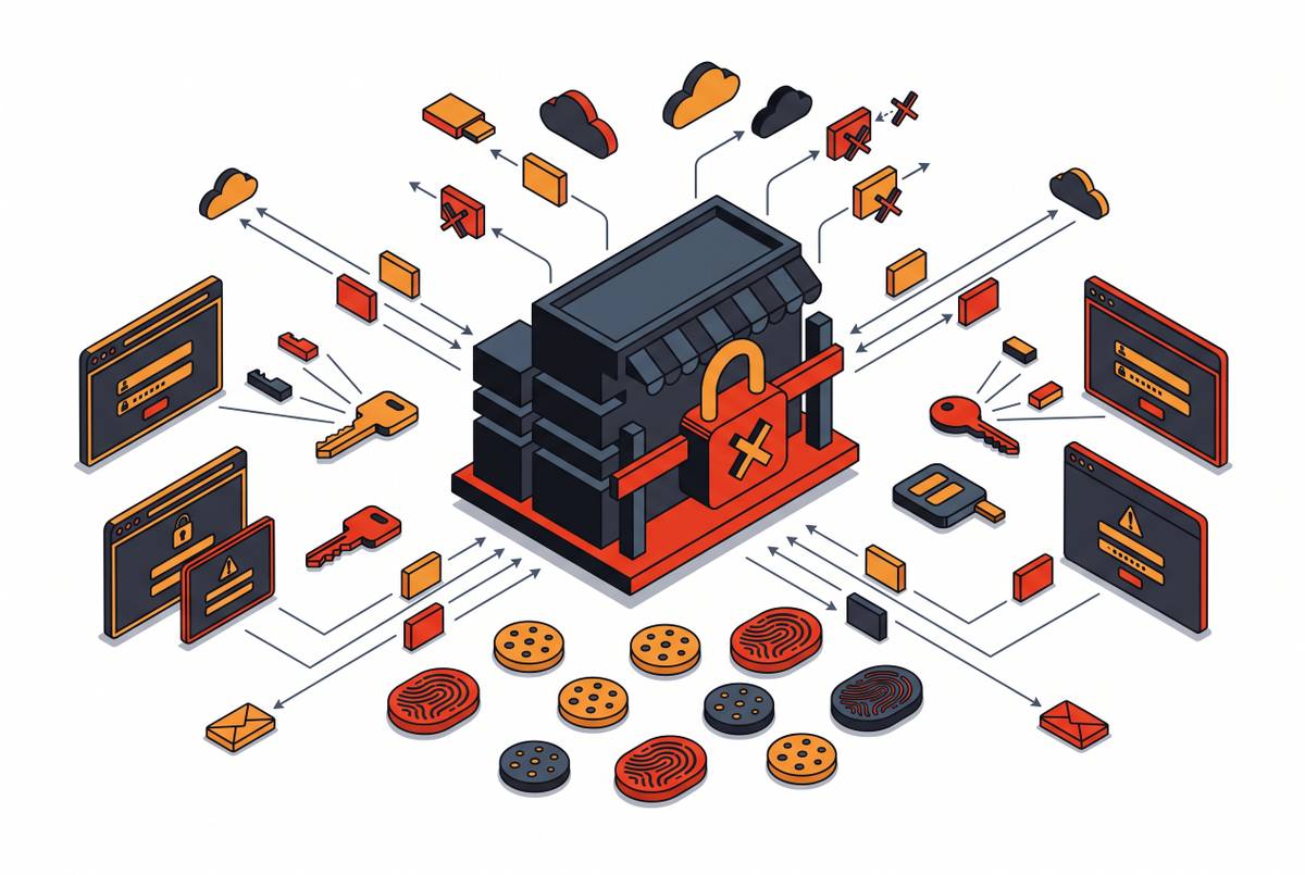 Cover illustration for “Genesis Market Takedown and Infostealer Ecosystem”