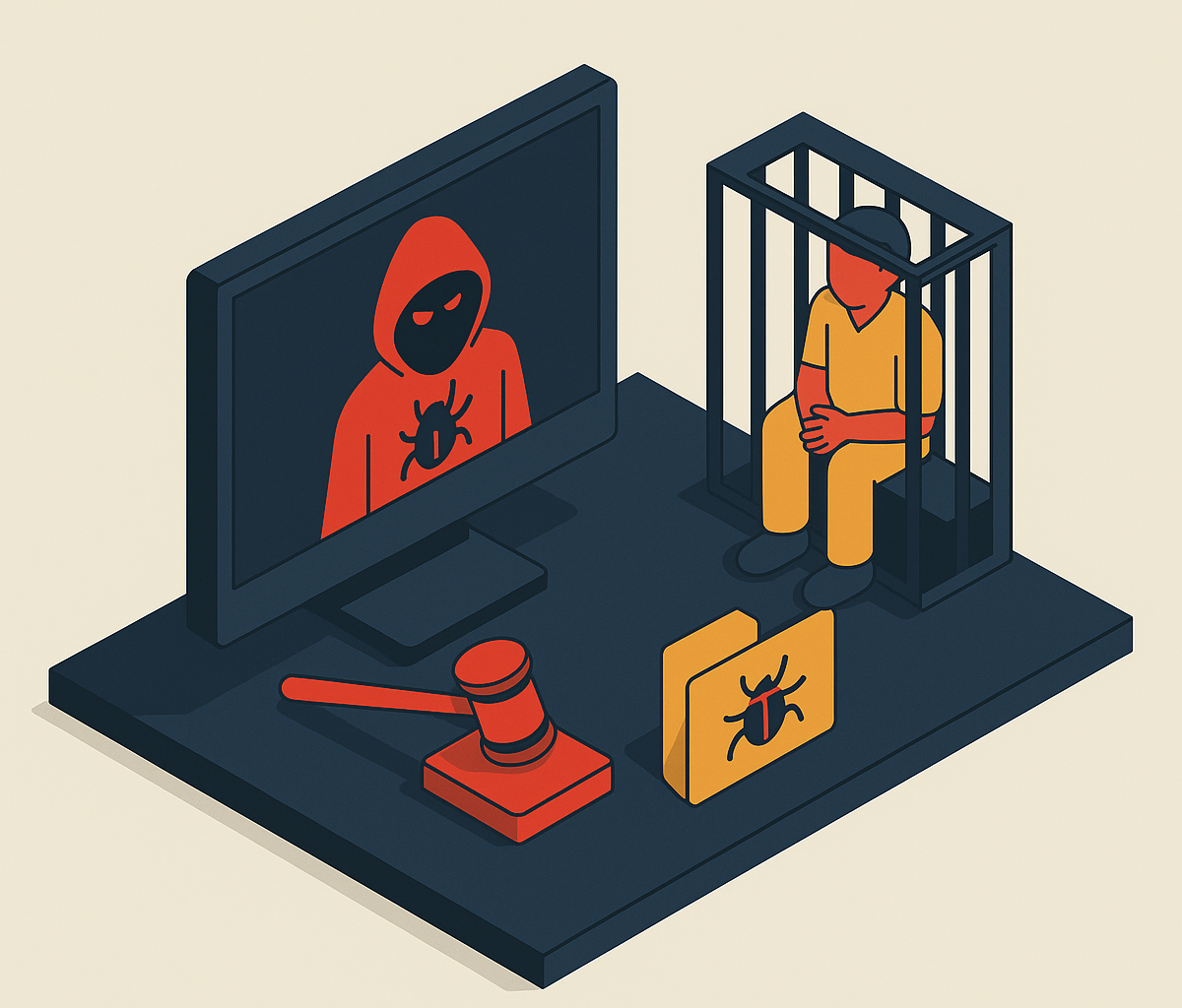 Cover illustration for “RAT Malware Operators Charged in Criminal Cases”