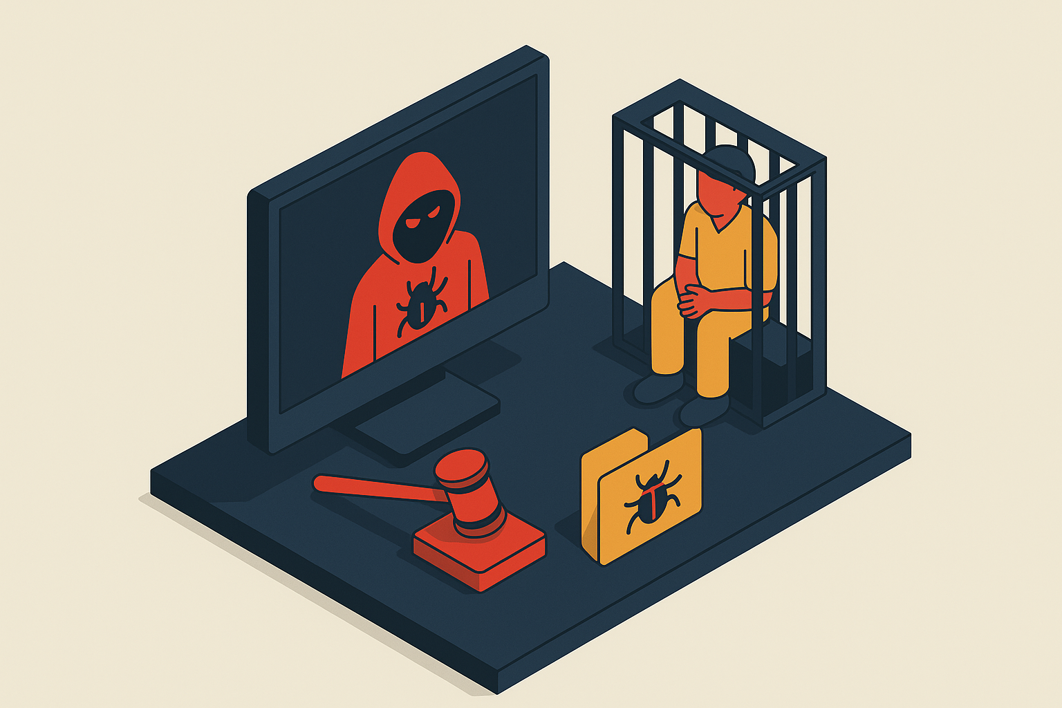 Cover illustration for “RAT Malware Operators Charged in Criminal Cases”