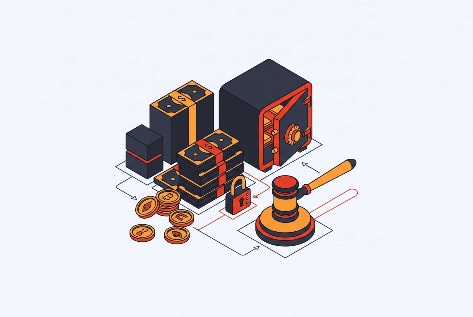 Cover illustration for “Seized Cybercrime Asset Forfeiture Outcomes”