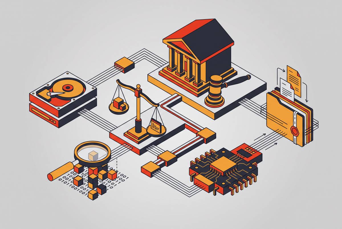 Cover illustration for “Digital Evidence Admissibility in Cybercrime Trials”