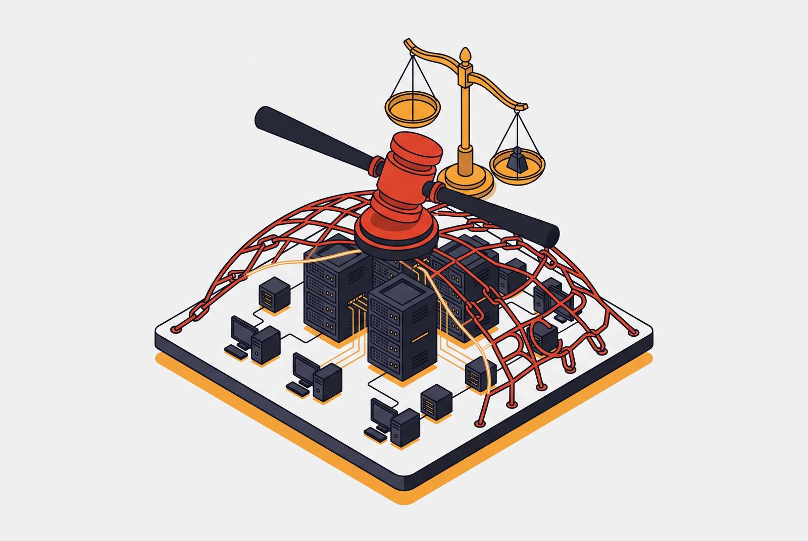 Cover illustration for “RICO Charges Applied to Cybercrime Organizations”