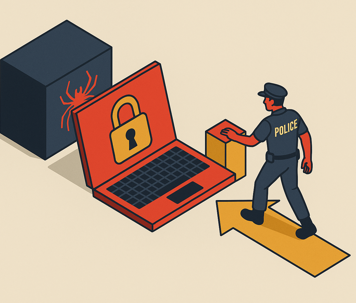 Cover illustration for “Dark Web Law Enforcement Takedown Operations”