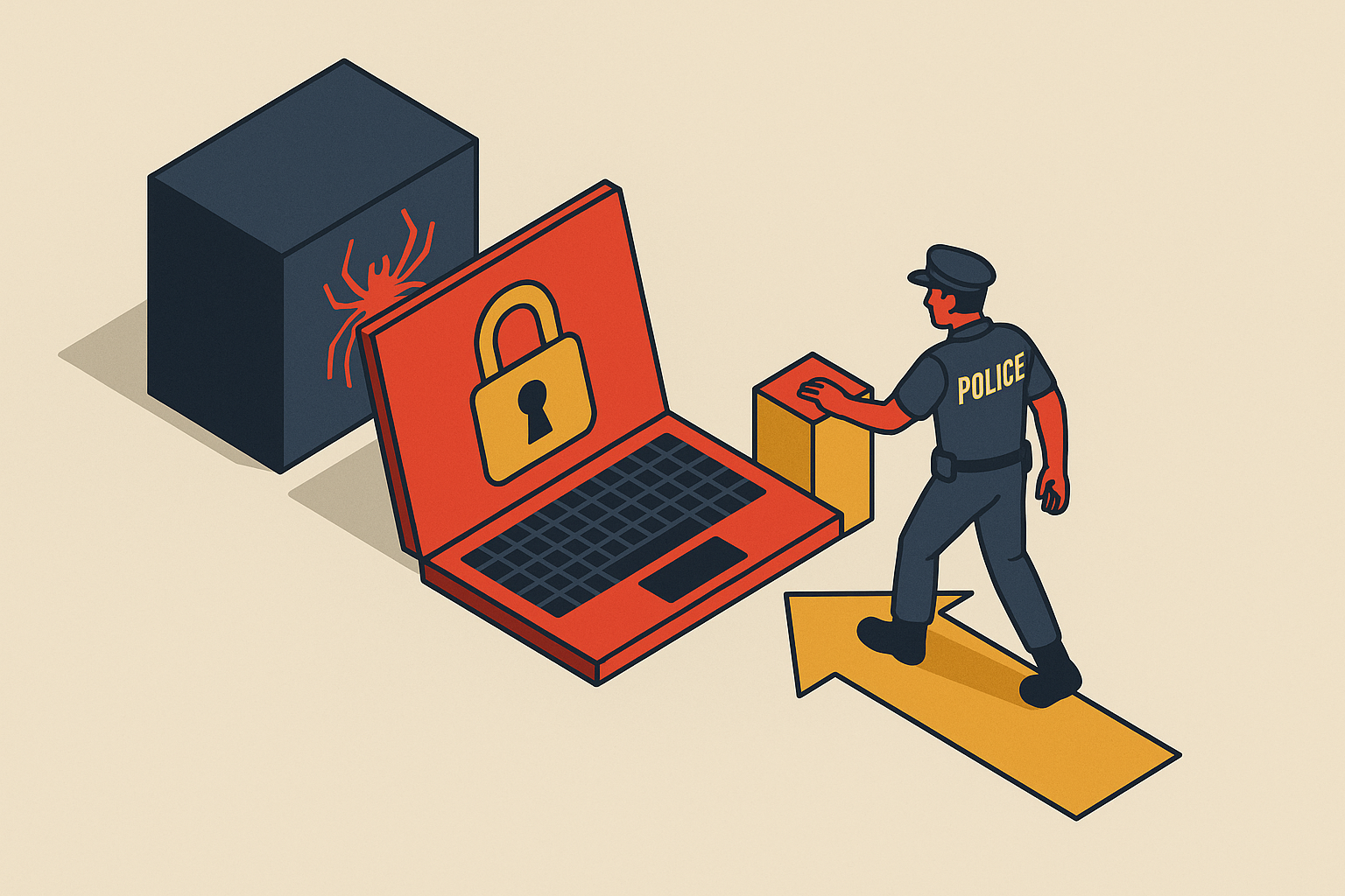 Cover illustration for “Dark Web Law Enforcement Takedown Operations”