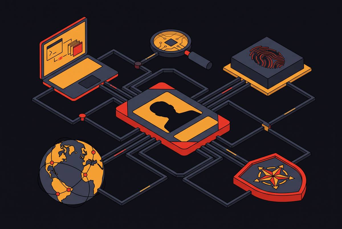 Cover illustration for “Interpol Red Notices for Cybercrime Fugitives”