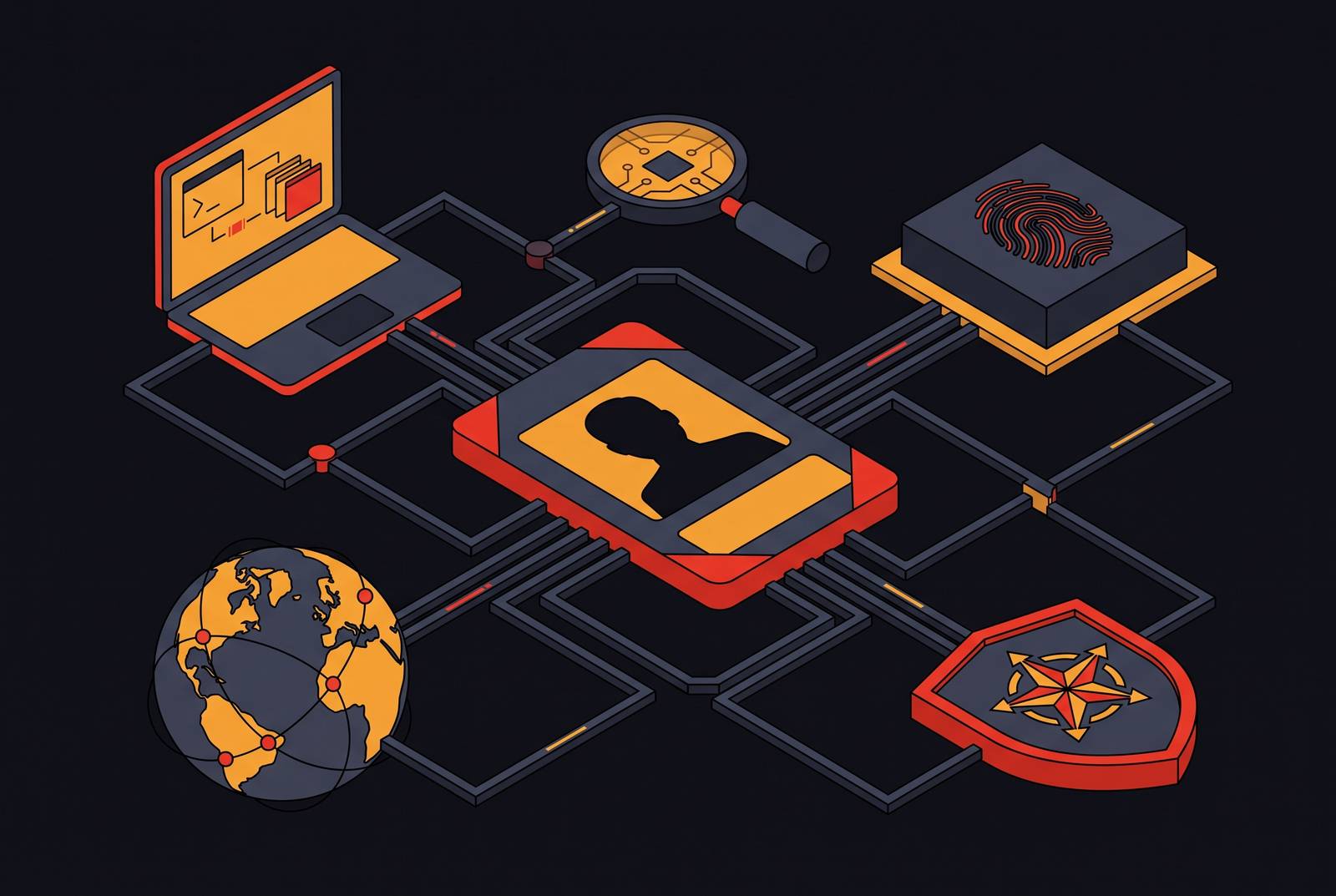 Cover illustration for “Interpol Red Notices for Cybercrime Fugitives”