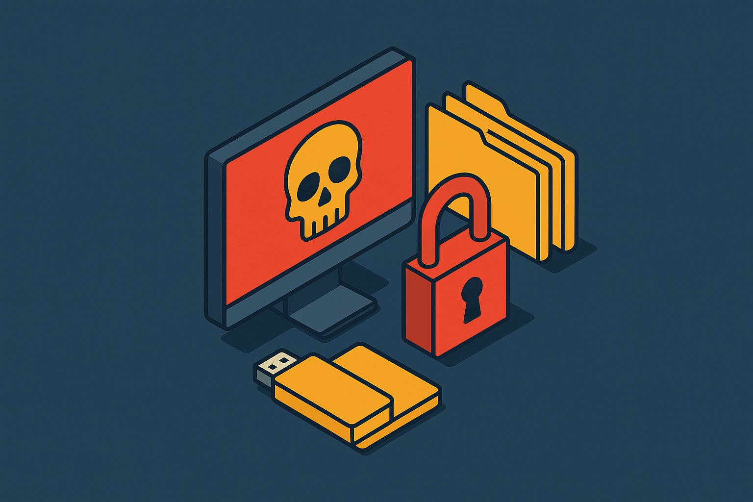 Cover illustration for “Ransomware Examples From Major Attack Campaigns”