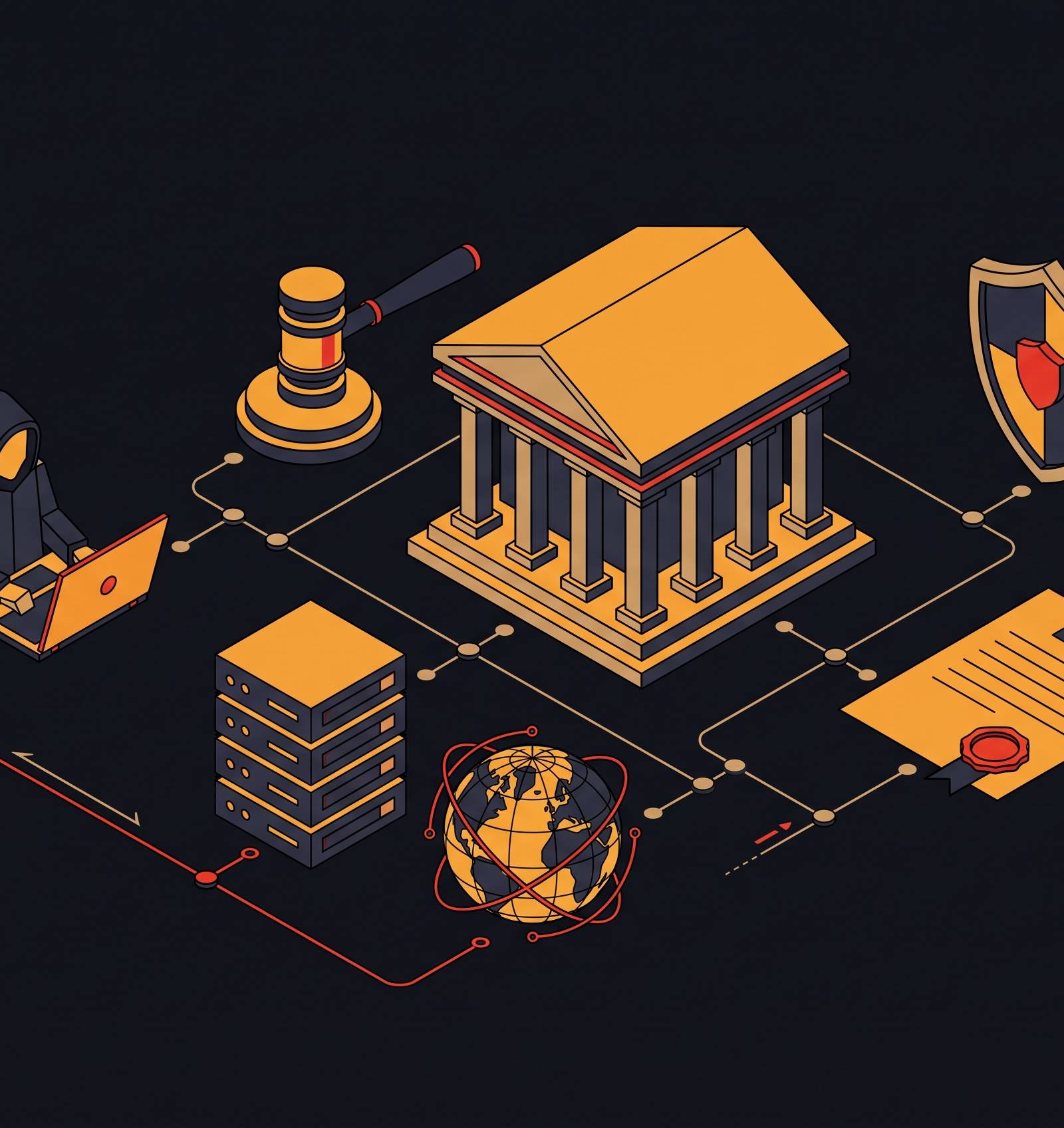 Cover illustration for “Nation-State Hacker Indictments by the US DOJ”