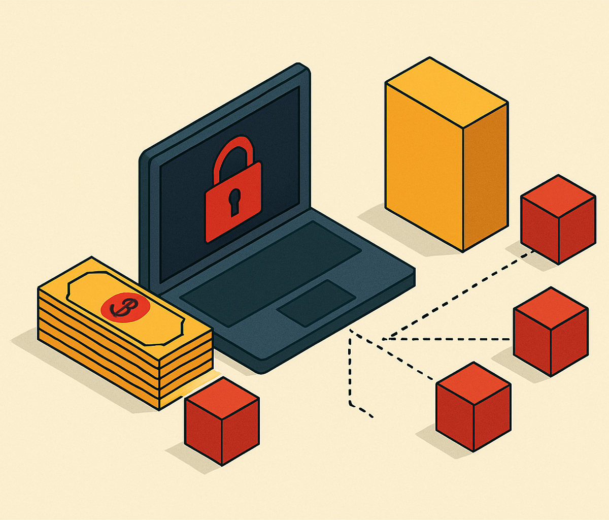 Cover illustration for “Ransomware Payments Traced to Specific Groups”