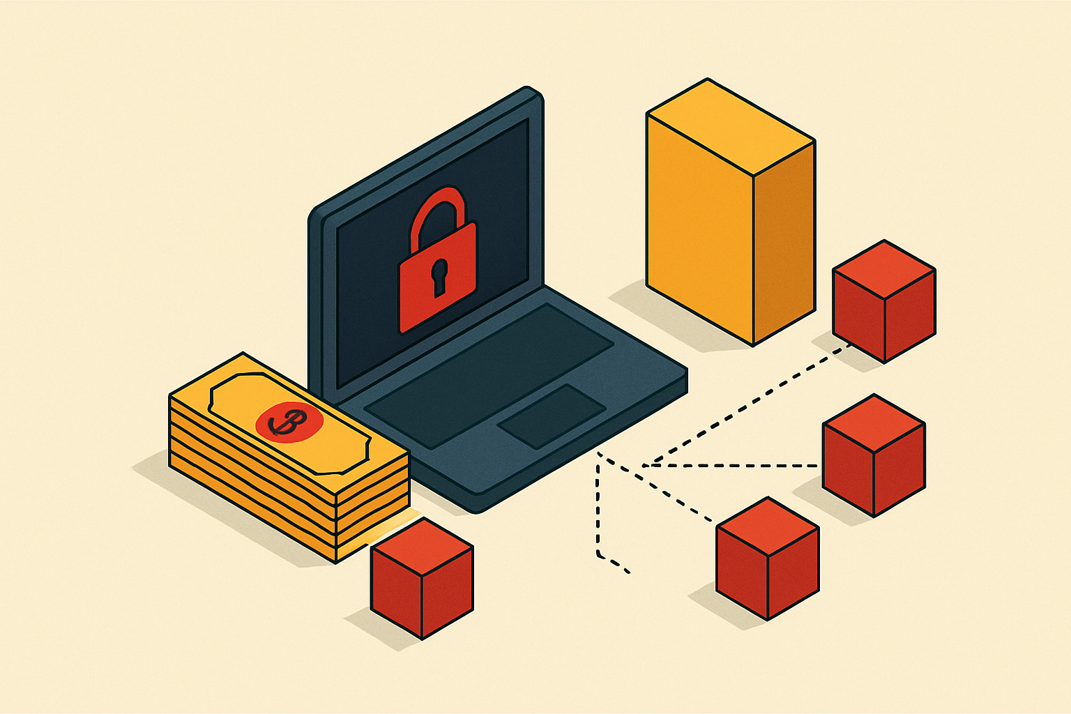 Cover illustration for “Ransomware Payments Traced to Specific Groups”