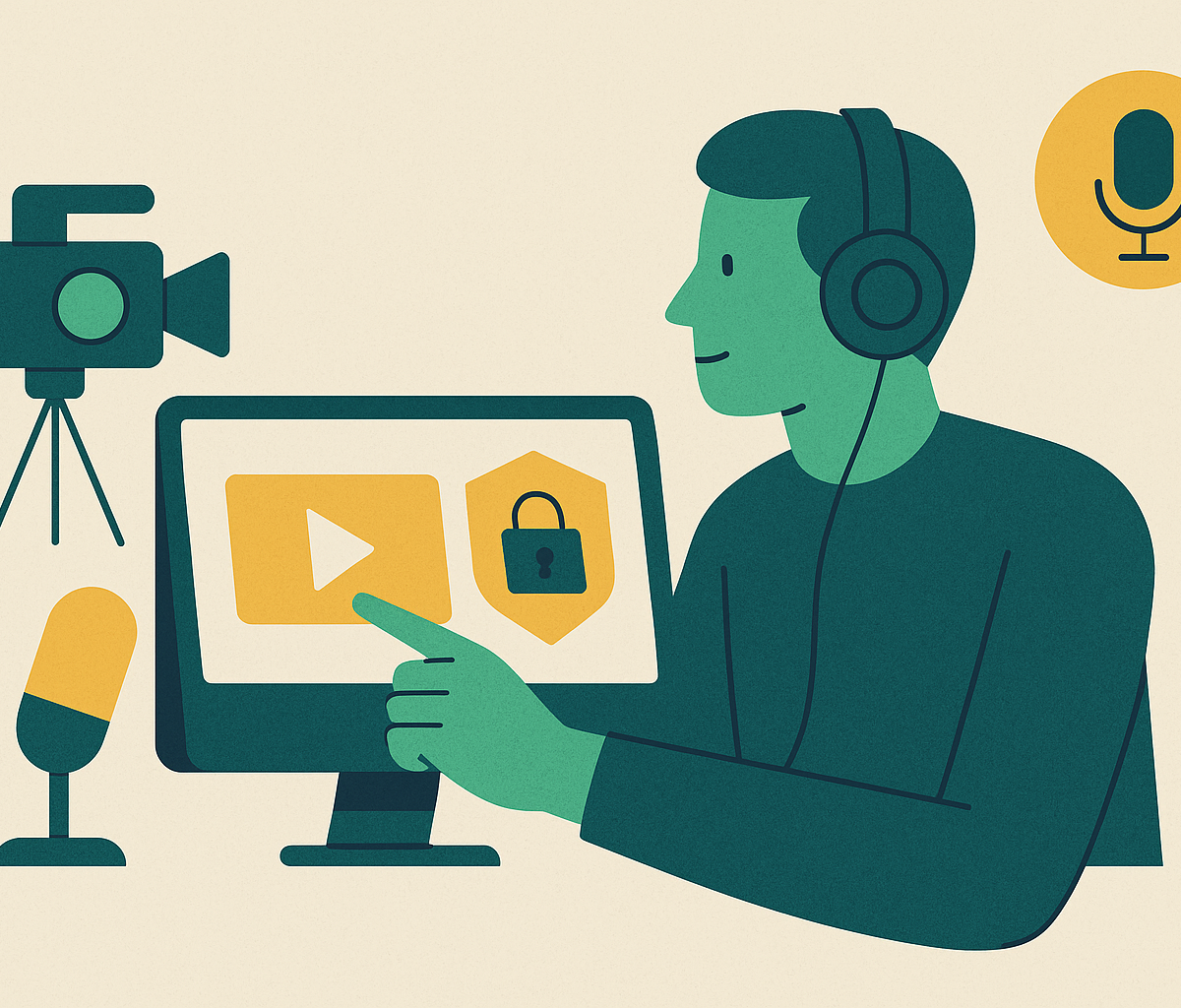 Cover illustration for “Video and Podcast Content Production for Security Brands”