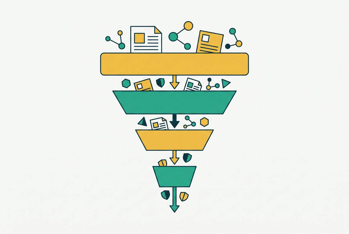 Cover illustration for “Content Funnel Mapping for the Security Buyer Journey”